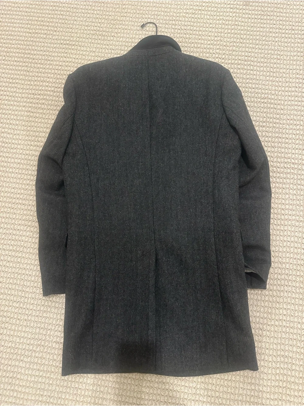 Express Men's Dark Charcoal Single-Breasted Wool-Blend Coat